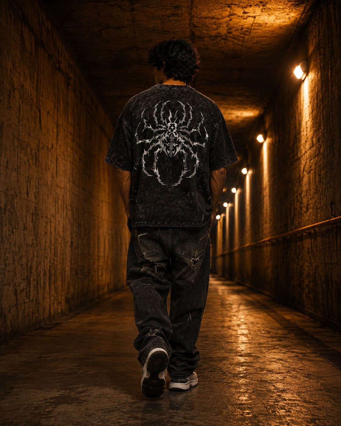 OFFDUTY Widow Back oversized graphic tee tribal spider back print Pakistan